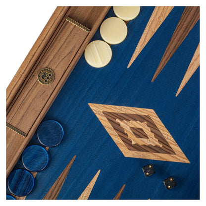 Manopoulos Walnut with Blue Oak Backgammon (4)