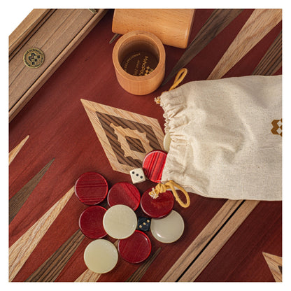 Manopoulos Walnut with Red Oak Backgammon (4)