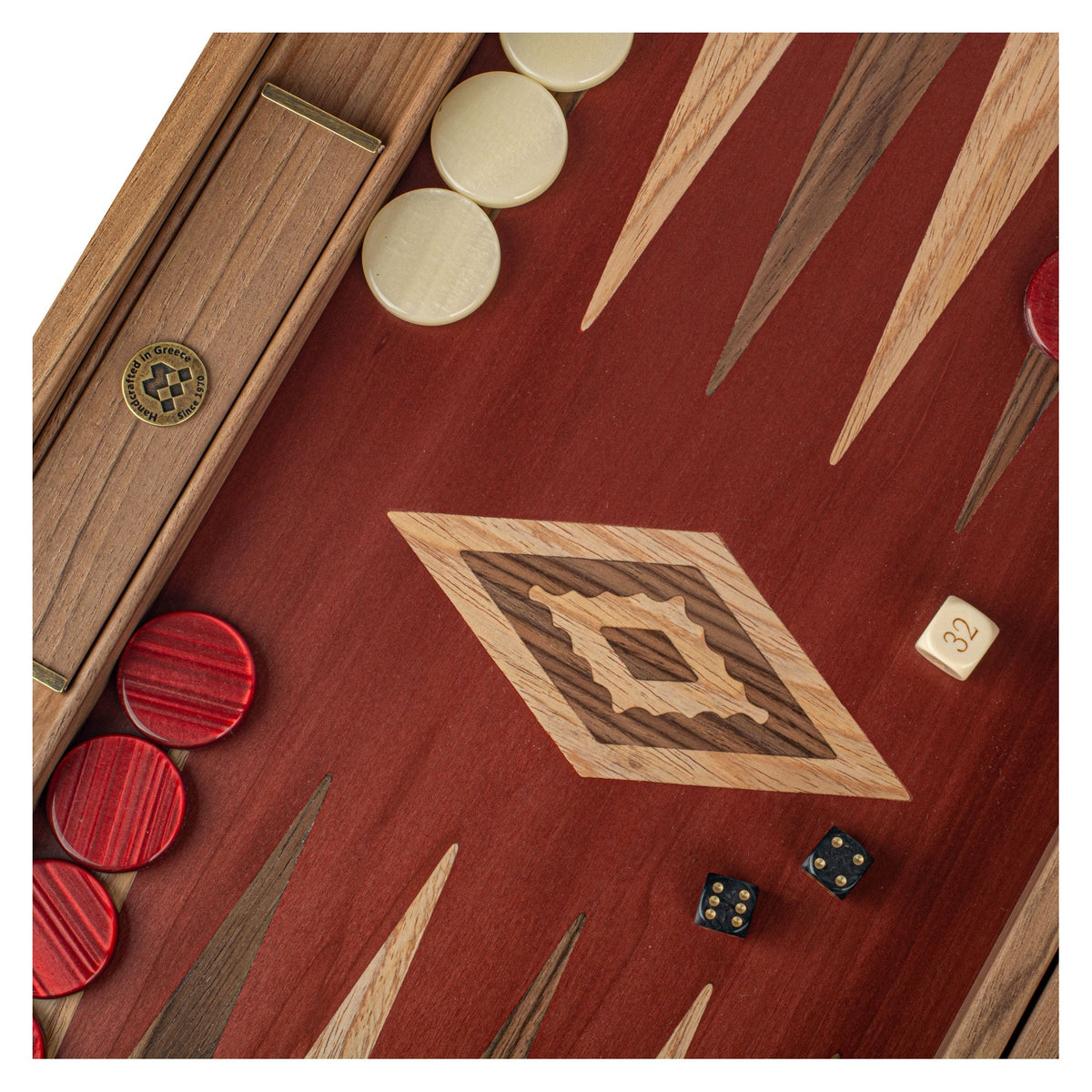 Manopoulos Walnut with Red Oak Backgammon (8)