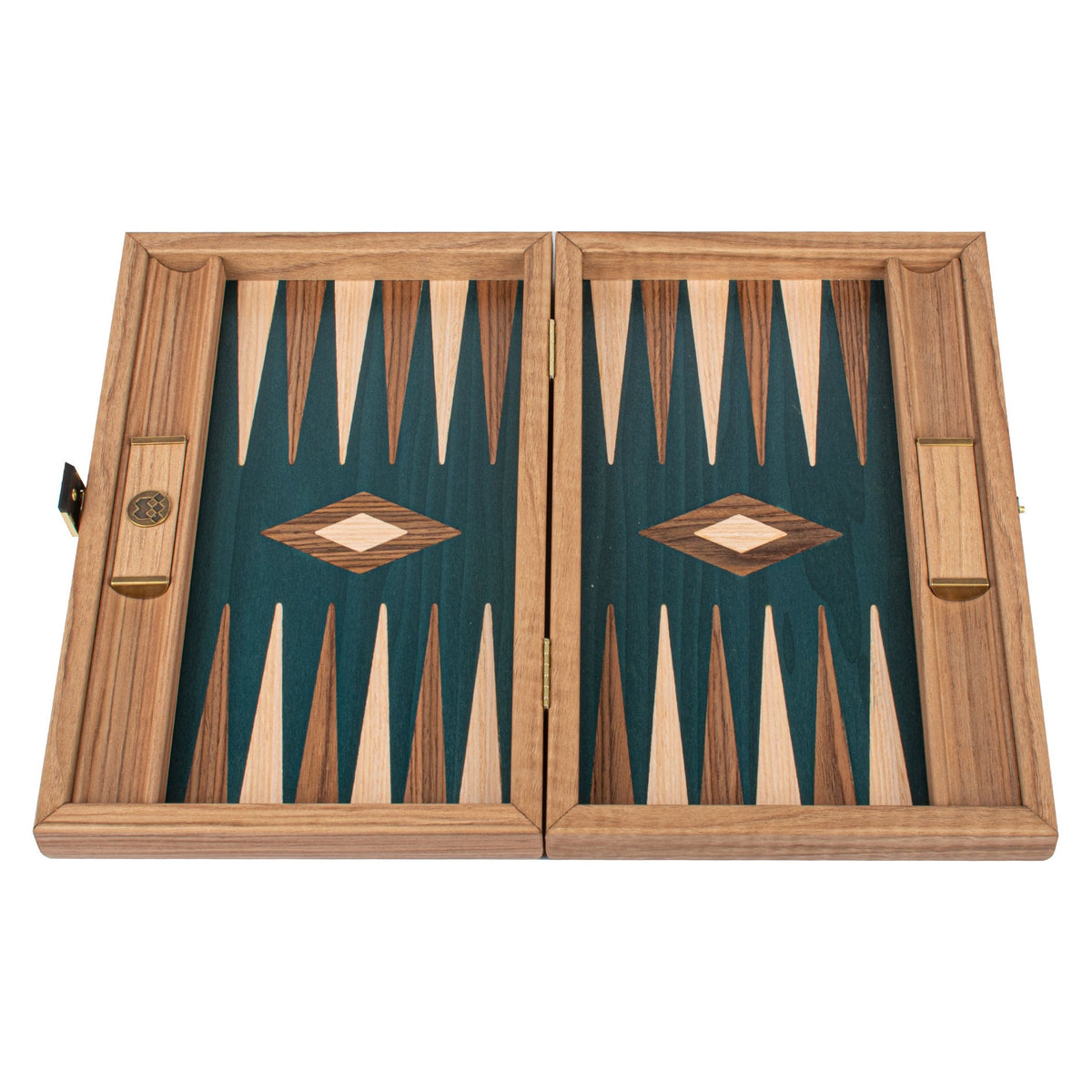 Manopoulos Walnut with Green Oak Backgammon (2)
