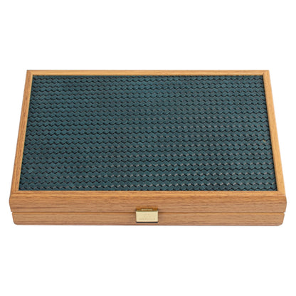Manopoulos Knitted Leather Travel Backgammon – BLE3KBL