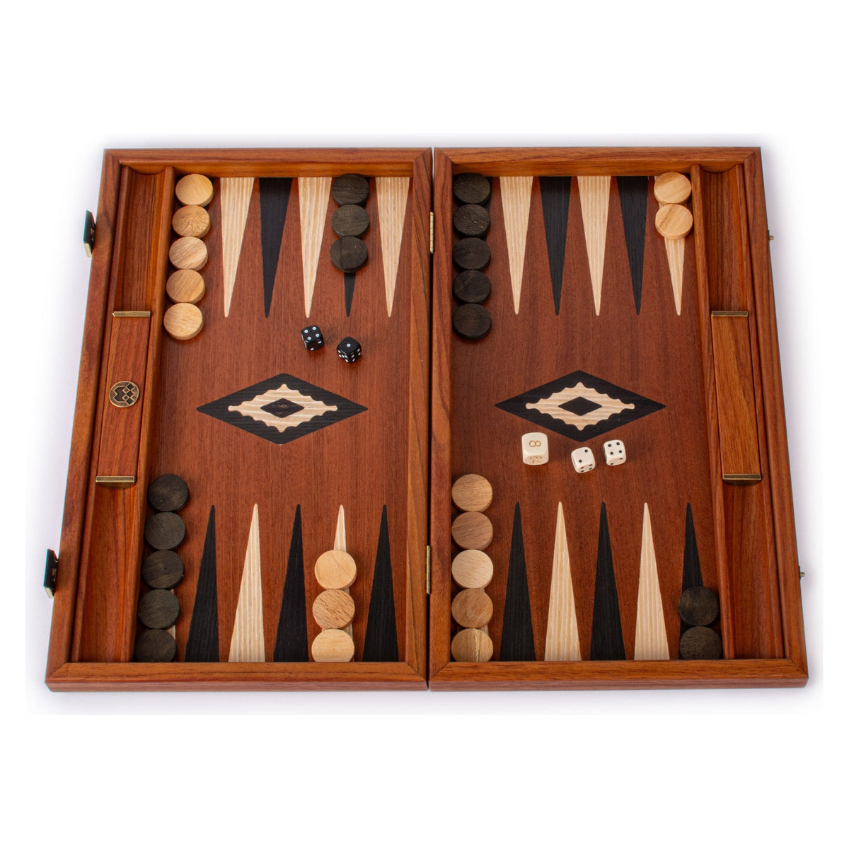 Manopoulos Mahogany Backgammon With Side Racks – BMM2