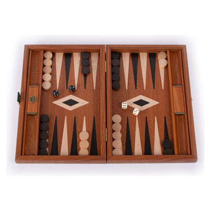 Manopoulos Mahogany Backgammon With Side Racks – BMM3