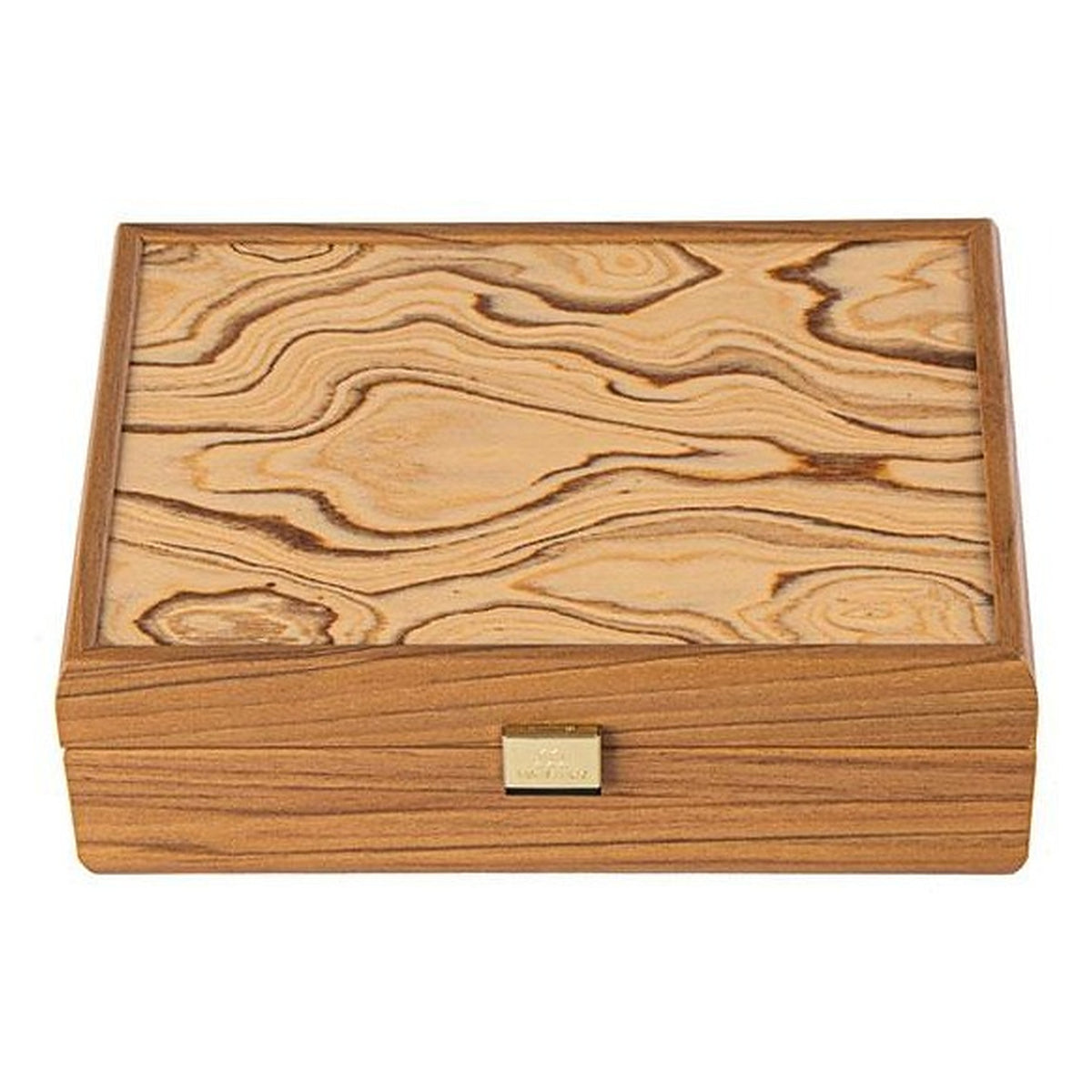 Manopoulos Walnut Wooden Box With Natural Olive Burl Top