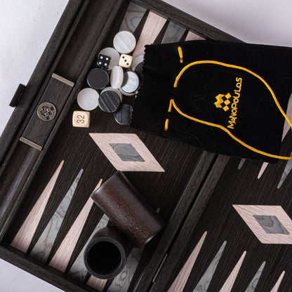 Manopoulos Pearly Grey Vavona with Black Oak Backgammon (14)