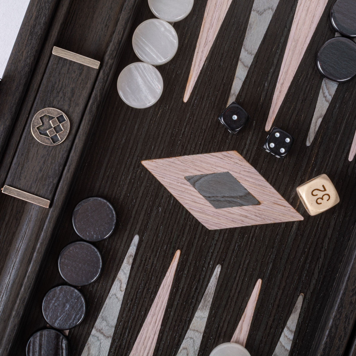 Manopoulos Pearly Grey Vavona with Black Oak Backgammon (15)