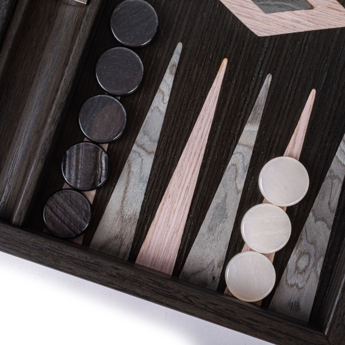 Manopoulos Pearly Grey Vavona with Black Oak Backgammon (16)