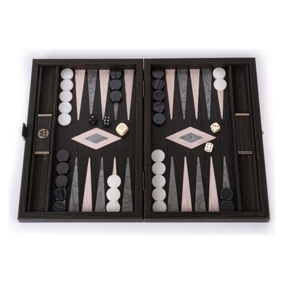 Manopoulos Pearly Grey Vavona with Black Oak Backgammon (2)