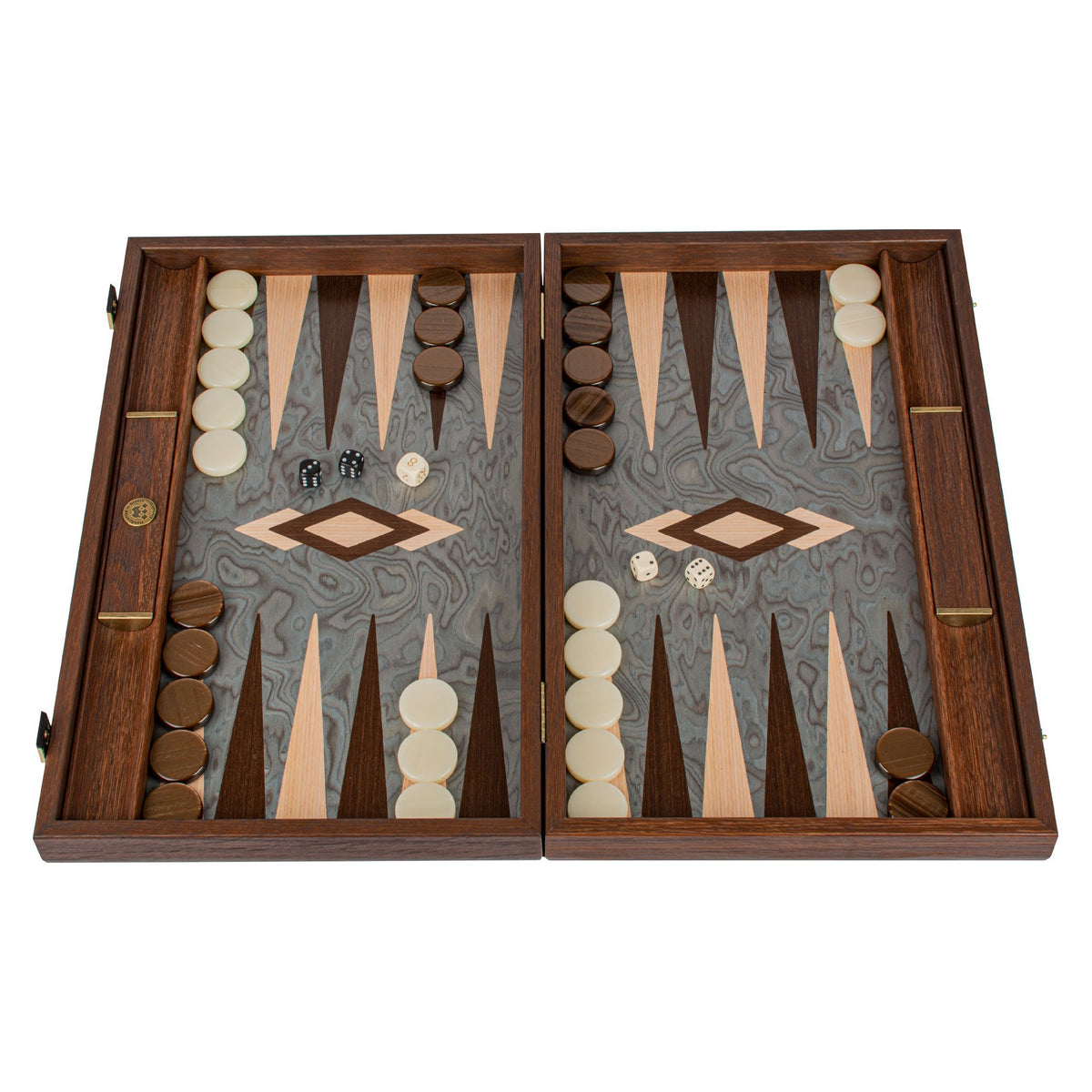 Manopoulos Pearly Grey Vavona Backgammon