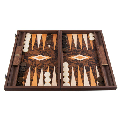 Manopoulos California Walnut Burl Backgammon
