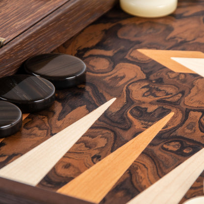 Manopoulos California Walnut Burl Backgammon (5)