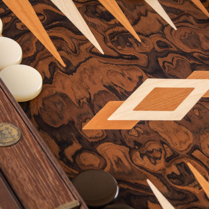 Manopoulos California Walnut Burl Backgammon (6)