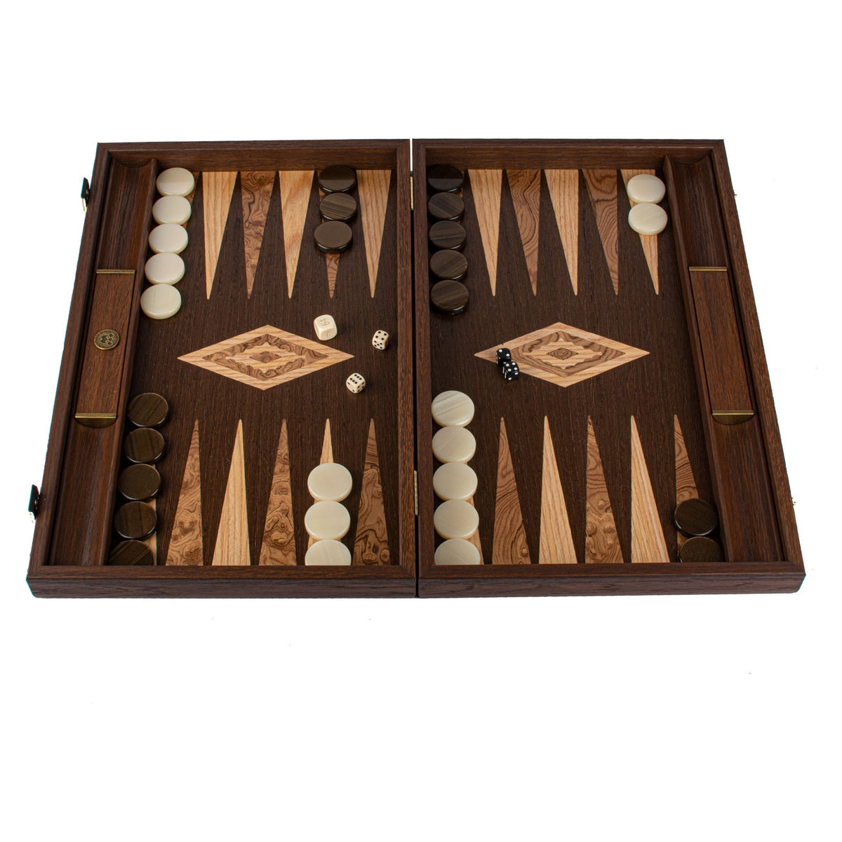 Manopoulos Wenge with Walnut Burl Backgammon