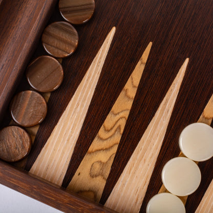 Manopoulos Wenge with Walnut Burl Backgammon (15)