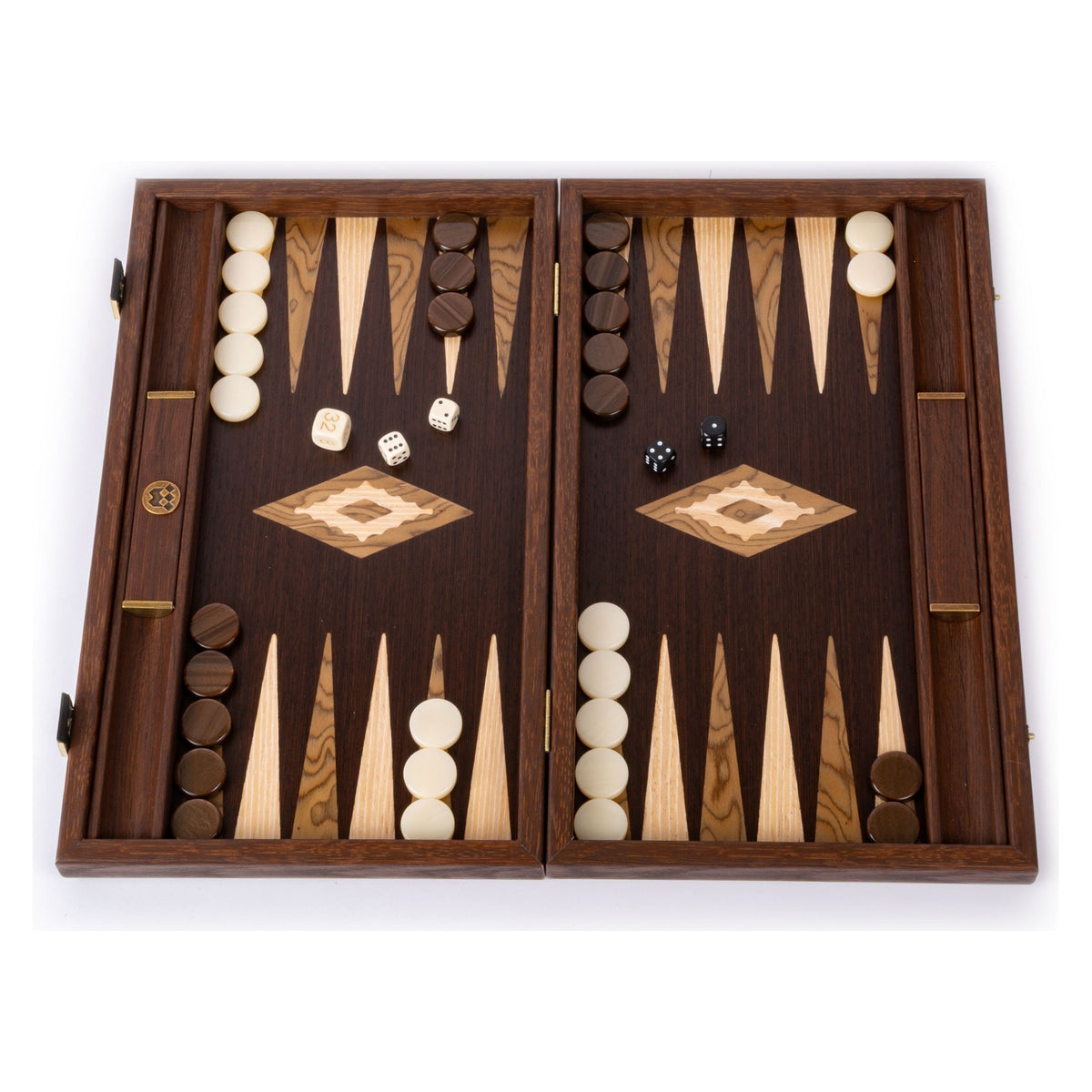 Manopoulos Wenge with Walnut Burl Backgammon (2)