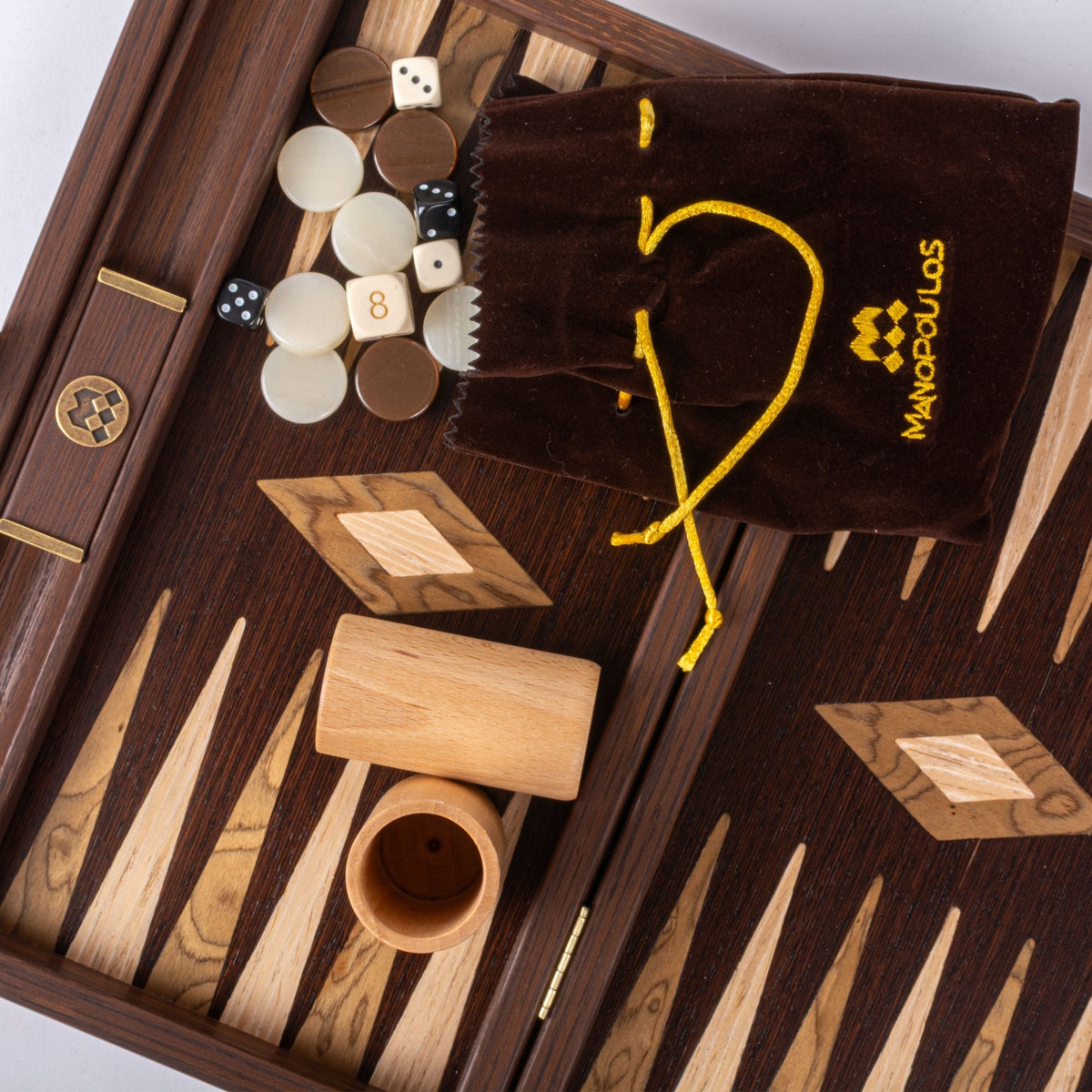Manopoulos Wenge with Walnut Burl Backgammon (22)