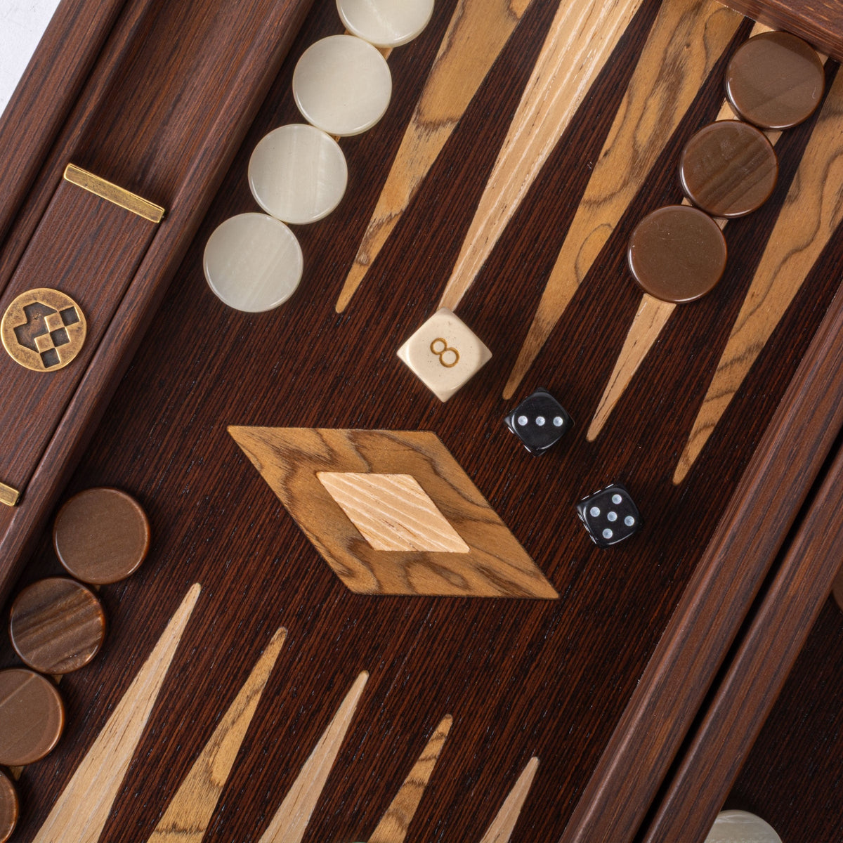Manopoulos Wenge with Walnut Burl Backgammon (23)