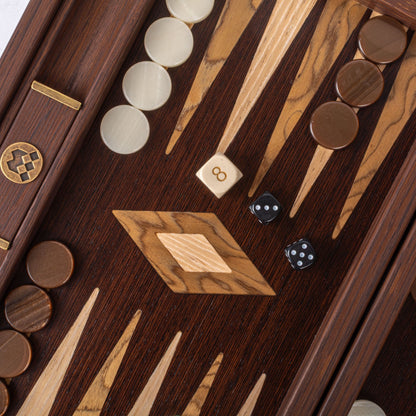Manopoulos Wenge with Walnut Burl Backgammon (23)