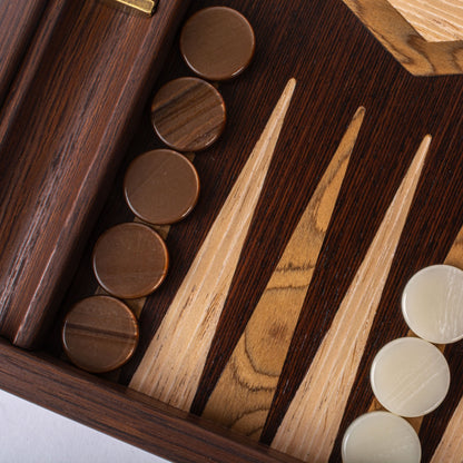 Manopoulos Wenge with Walnut Burl Backgammon (24)