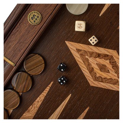 Manopoulos Wenge with Walnut Burl Backgammon (7)