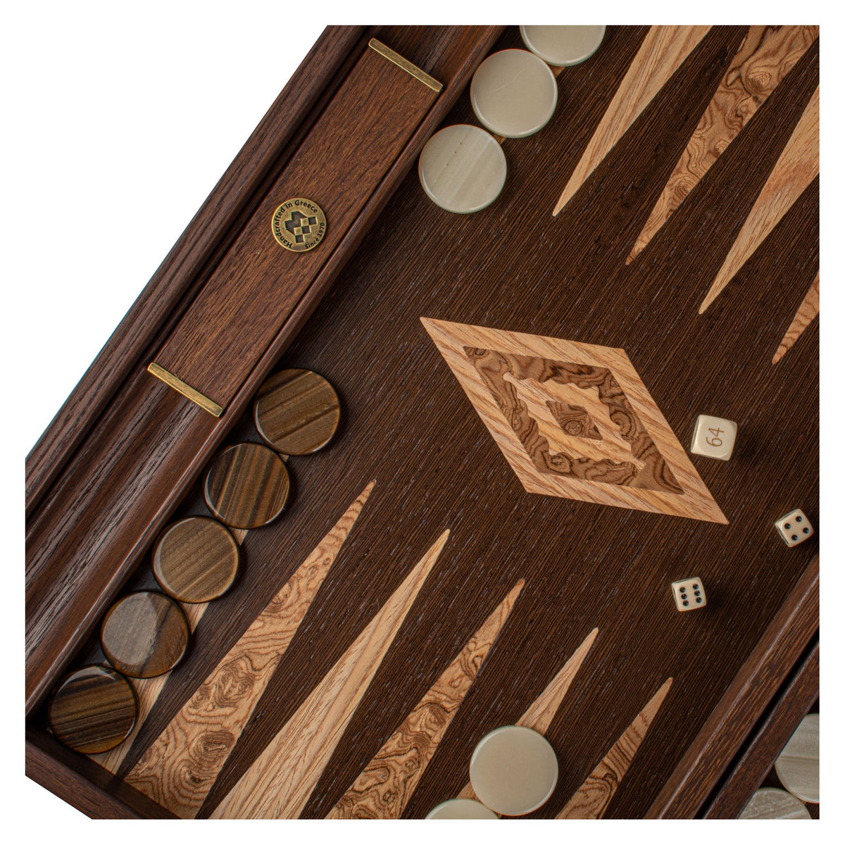Manopoulos Wenge with Walnut Burl Backgammon (9)