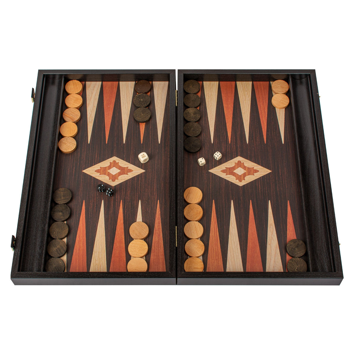 Manopoulos Wenge Backgammon Replica With Side Racks – BXL1VV