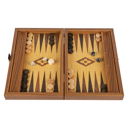 Manopoulos Oak-walnut Backgammon Replica With Side Racks – BXL3KD