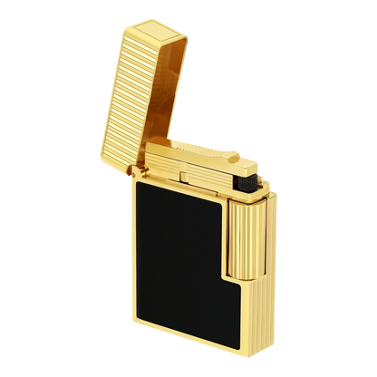 S.T. Dupont Ligne 1 - Laque Noir - Yellow Gold — angle view