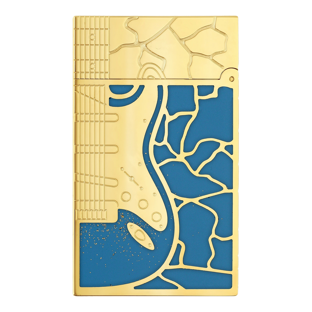 S.T. Dupont Fender - Ligne 2 laque bleue — vue de trois quarts