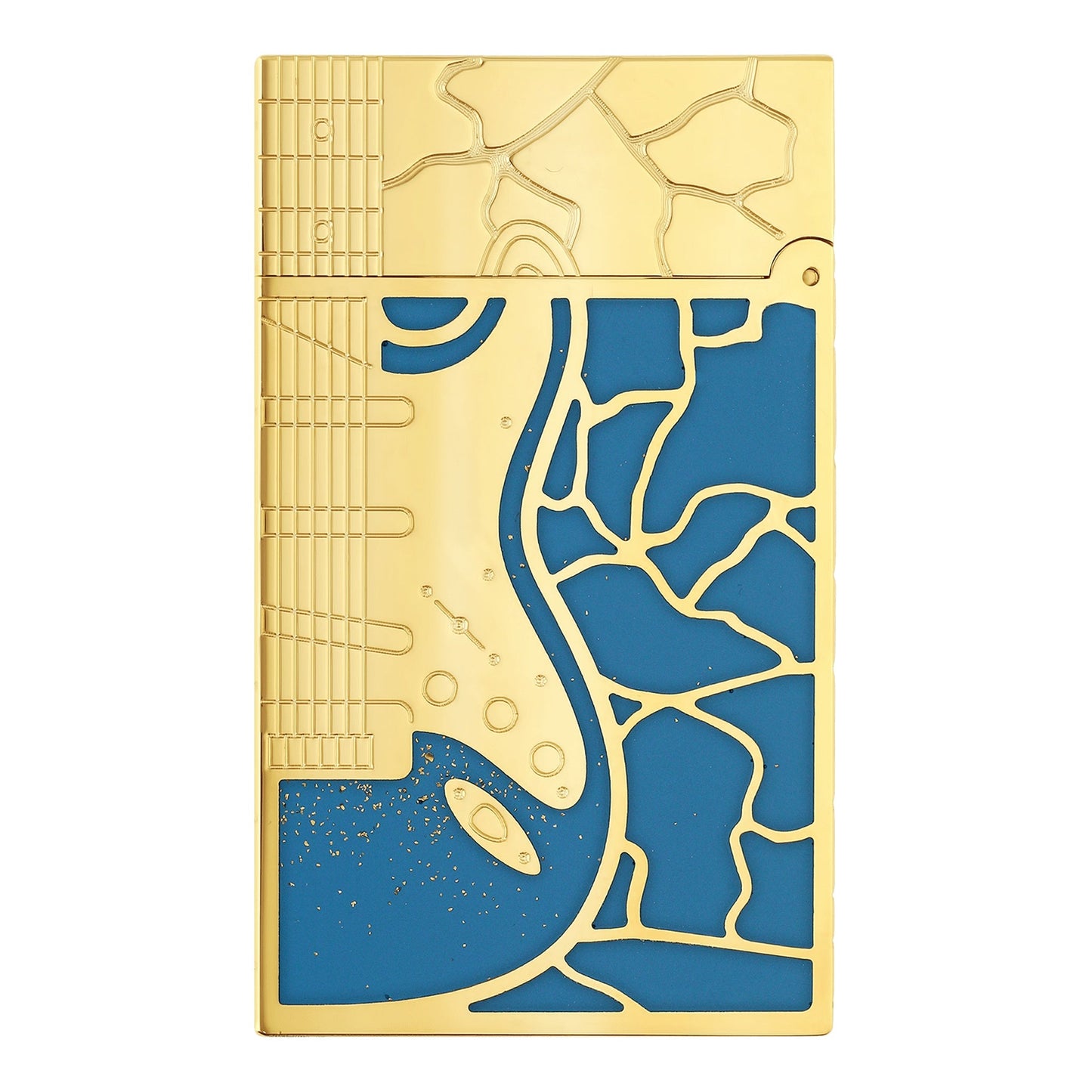 S.T. Dupont Fender - Ligne 2 Laque Bleue Blue Lacquer — angle view