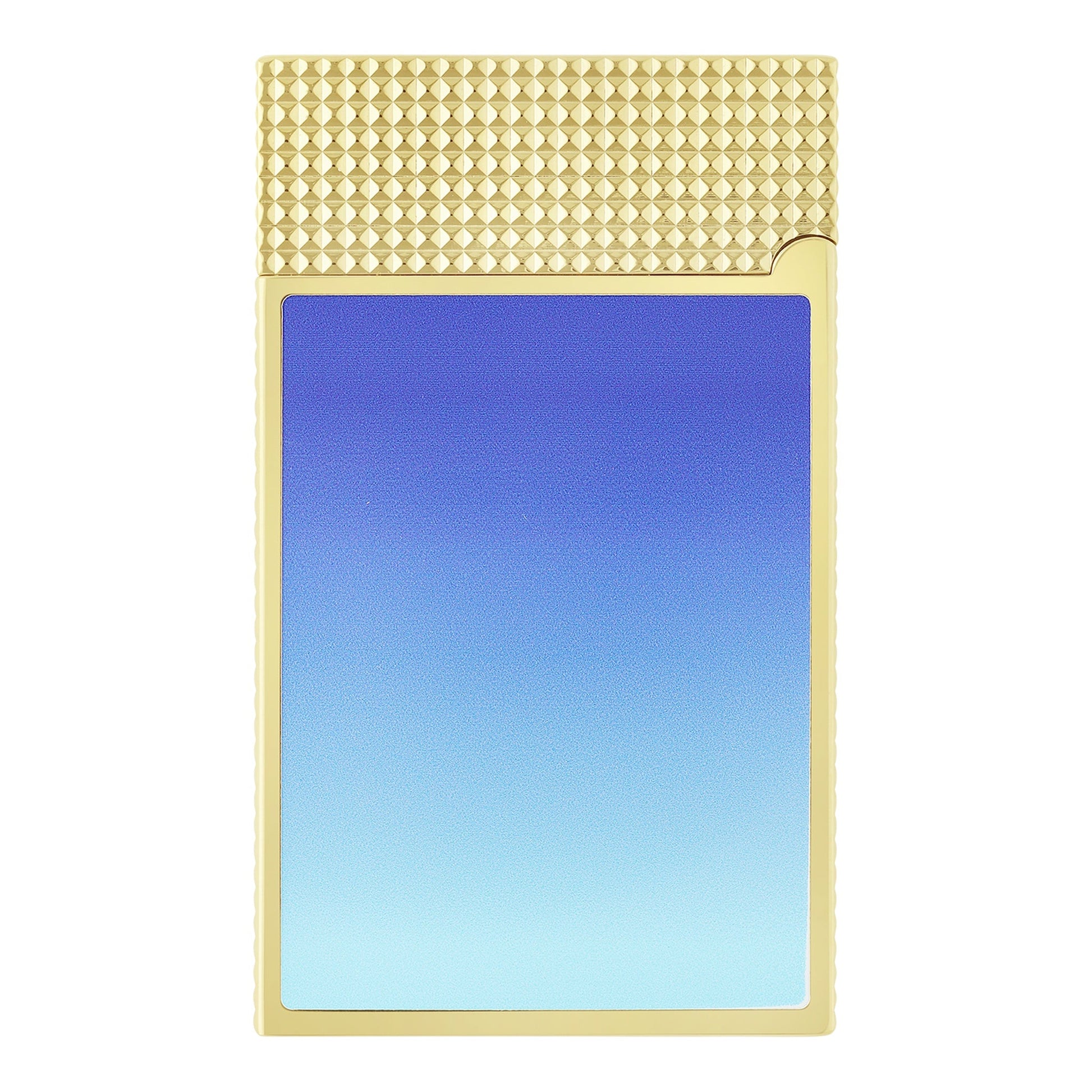 S.T. Dupont DC Comics Superman - Ligne 2 Laque Brillante Bleue Dégradée Shiny Gradient Blue Lacquer Or Jaune Yellow Gold — angle view