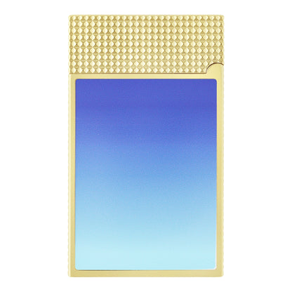 S.T. Dupont DC Comics Superman - Ligne 2 Laque Brillante Bleue Dégradée Shiny Gradient Blue Lacquer Or Jaune Yellow Gold — angle view