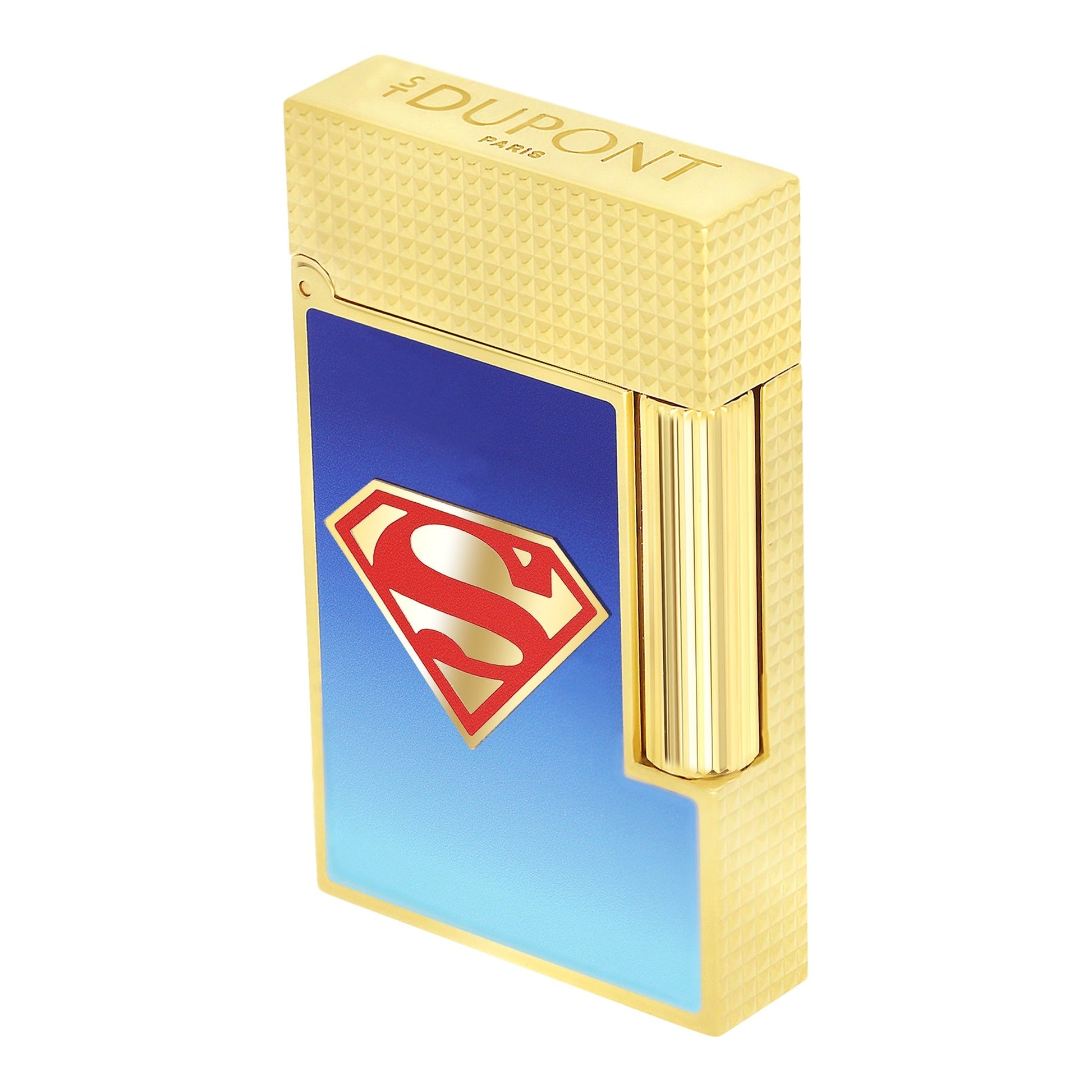 S.T. Dupont DC Comics Superman - Ligne 2 Laque Brillante Bleue Dégradée Shiny Gradient Blue Lacquer Or Jaune Yellow Gold — view 5