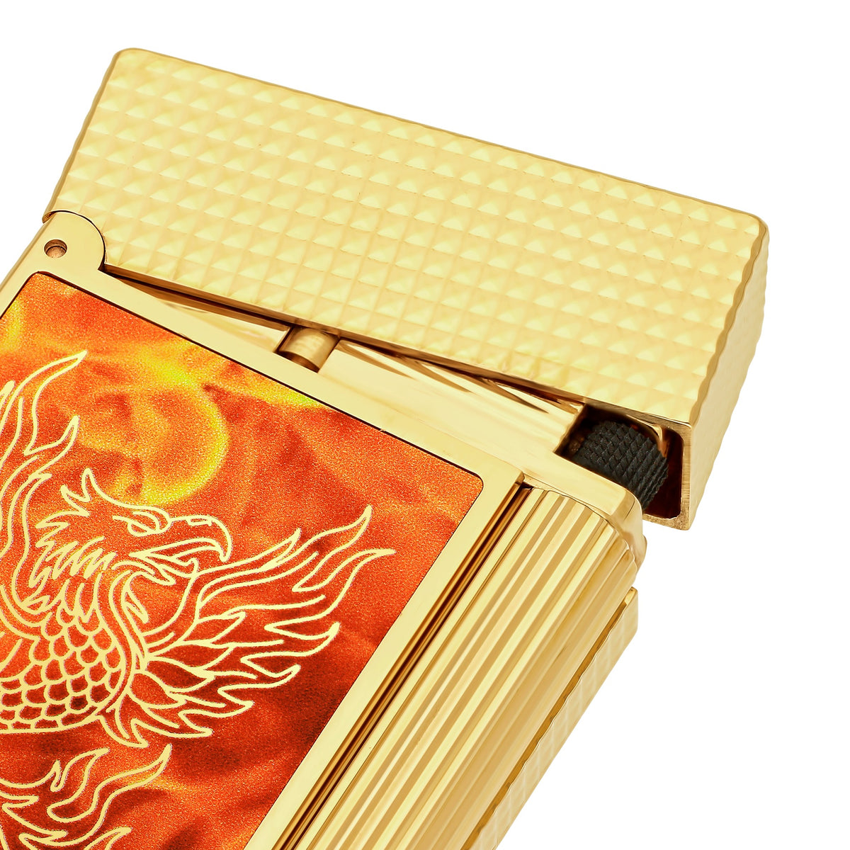 S.T. Dupont Ligne 2 lighter, 85th Anniversary, gold and phoenix lacquer
