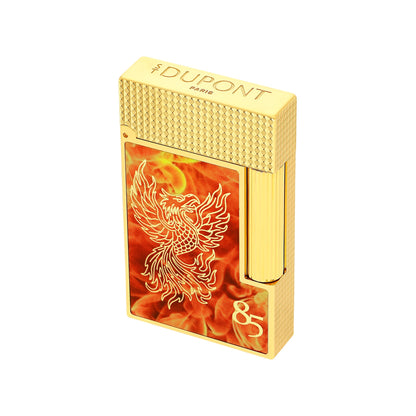 S.T. Dupont Ligne 2 lighter, 85th Anniversary, gold and phoenix lacquer