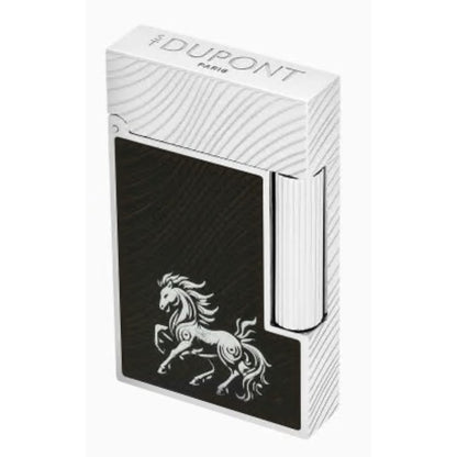 CHINESE NEW YEAR HORSE - LIGNE 2 GUILLOCHE SOUS LAQUE NOIRE BLACK GUILLOCHE UNDER LACQUER PALLADIUM