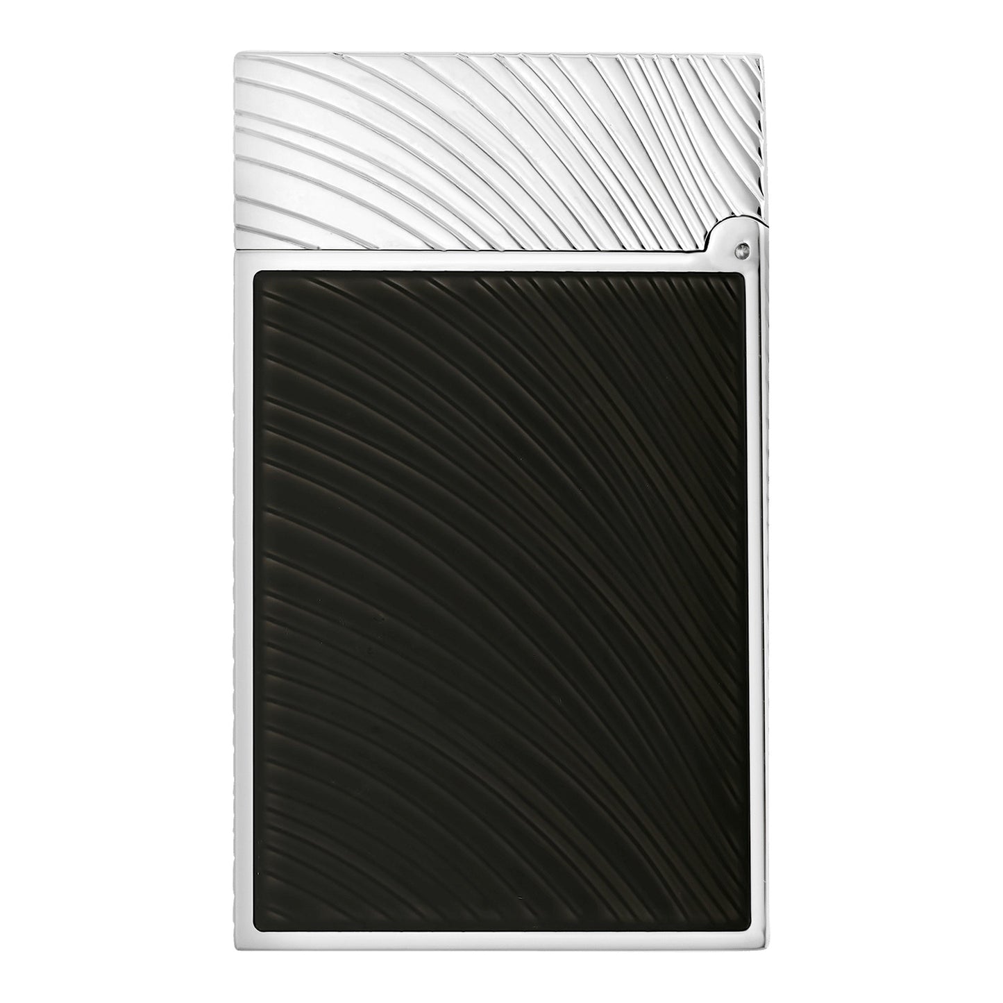 S.T. Dupont Chinese New Year Horse - Ligne 2 Guilloche Sous Laque Noire Black Guilloche Under Lacquer Palladium — angle view