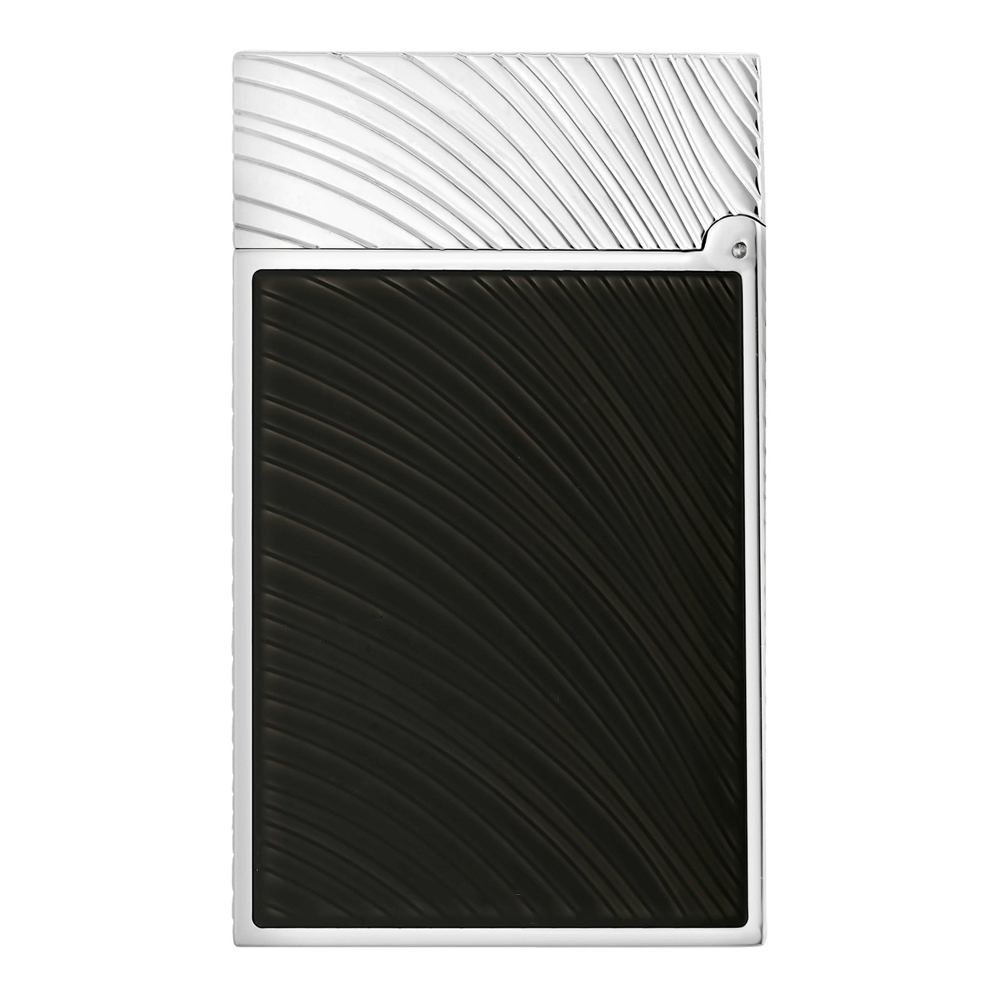 S.T. Dupont Chinese New Year Horse - Ligne 2 Guilloche Sous Laque Noire Black Guilloche Under Lacquer Palladium — angle view