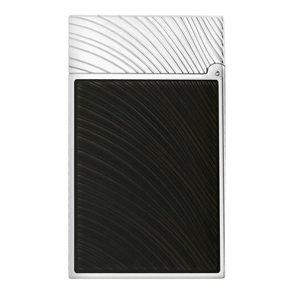S.T. Dupont Chinese New Year Horse - Ligne 2 Guilloche Sous Laque Noire Black Guilloche Under Lacquer Palladium — angle view