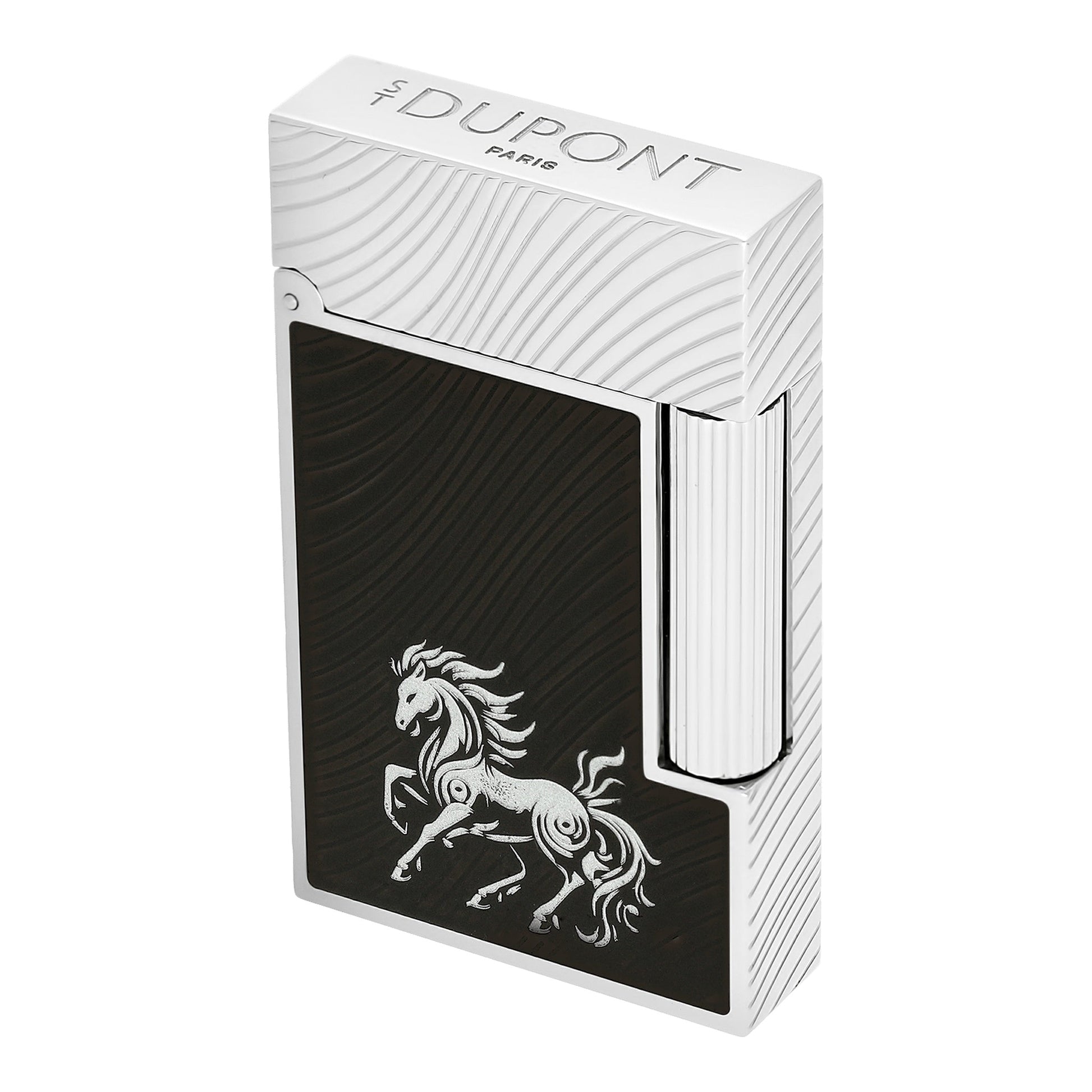 S.T. Dupont Chinese New Year Horse - Ligne 2 Guilloche Sous Laque Noire Black Guilloche Under Lacquer Palladium — view 5