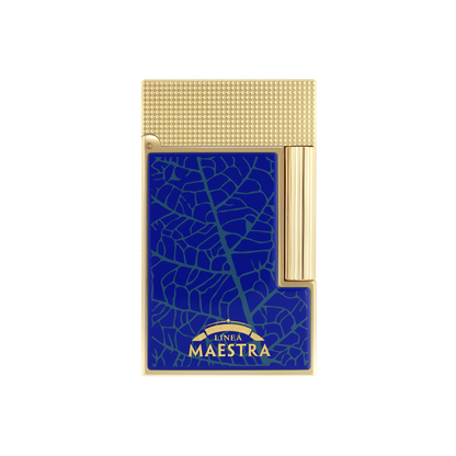 S.T. Dupont Lighter Ligne 2 Blue Yellow Gold