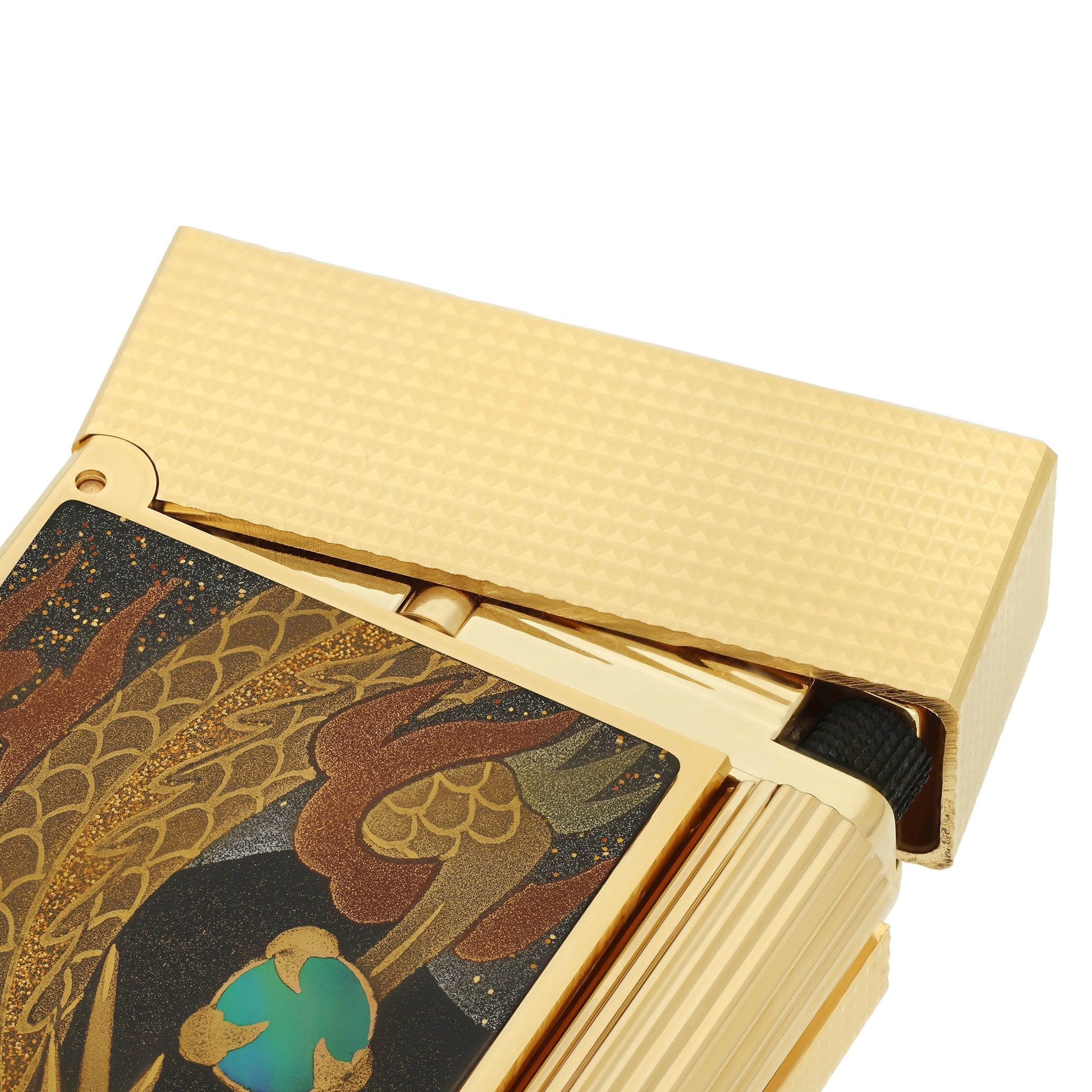 S.T. Dupont Ligne 2 - Lacquered Lighter Maki-E Brown Dragon — alternate view