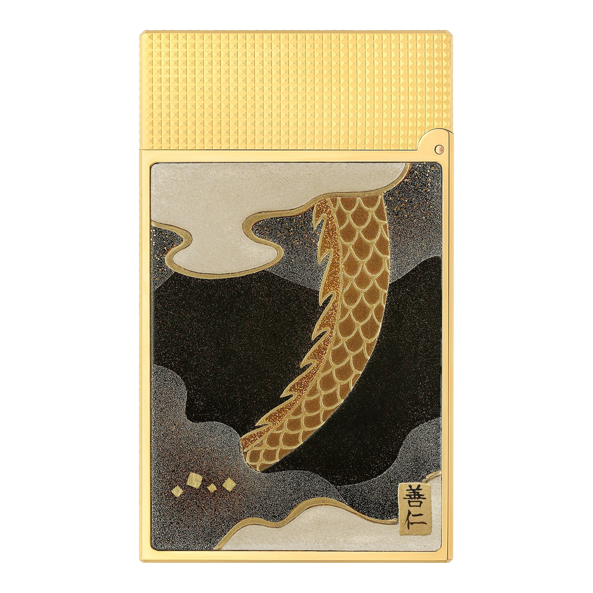 S.T. Dupont Ligne 2 - Lacquered Lighter Maki-E Brown Dragon — angle view