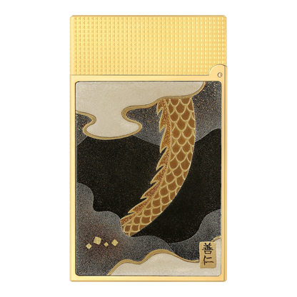 S.T. Dupont Ligne 2 - Lacquered Lighter Maki-E Brown Dragon — angle view