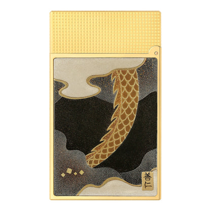 S.T. Dupont Ligne 2 - Lacquered Lighter Maki-E Brown Dragon — angle view