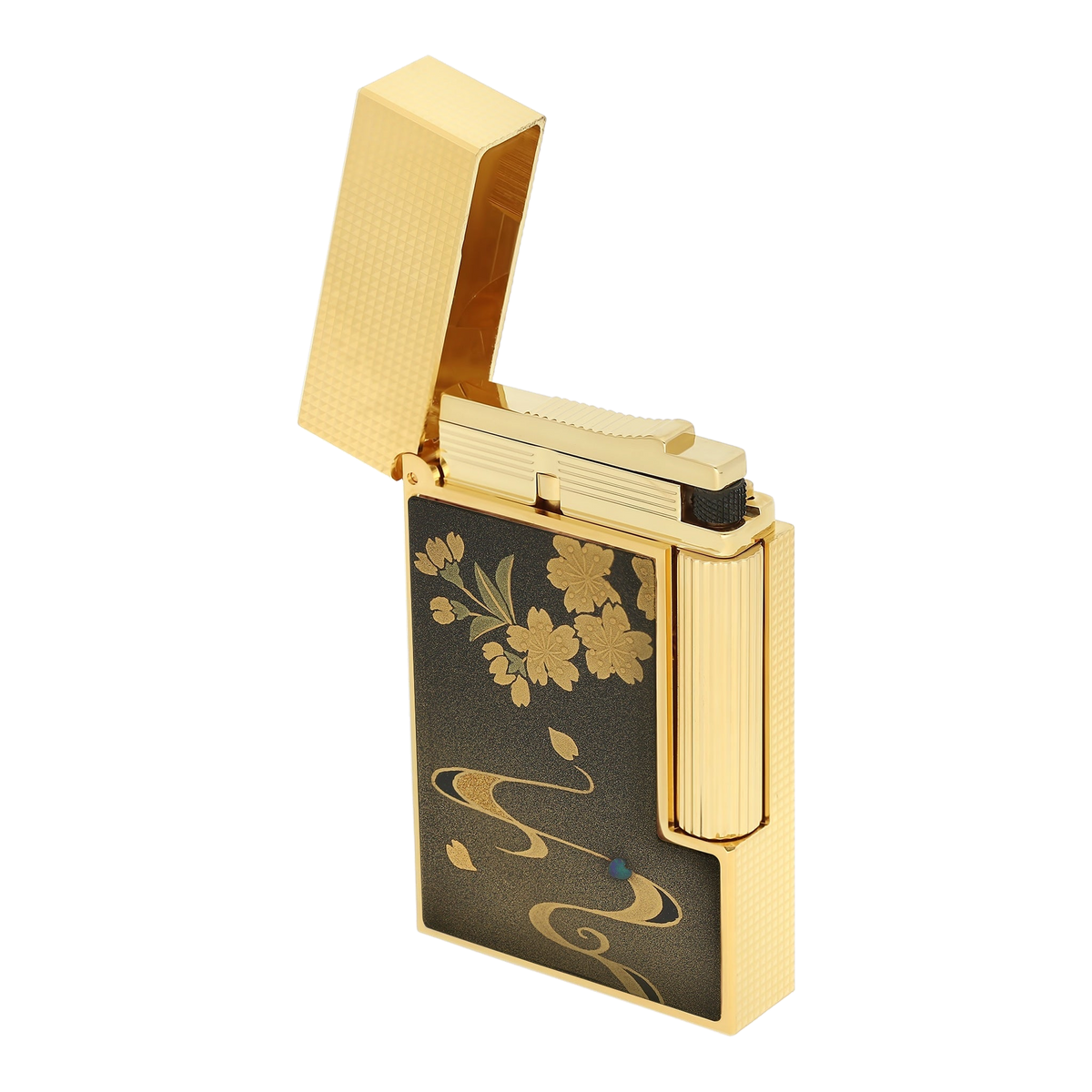 S.T. Dupont Ligne 2 - Lacquered Lighter Maki-E Brown Ryusui Shun — detail view