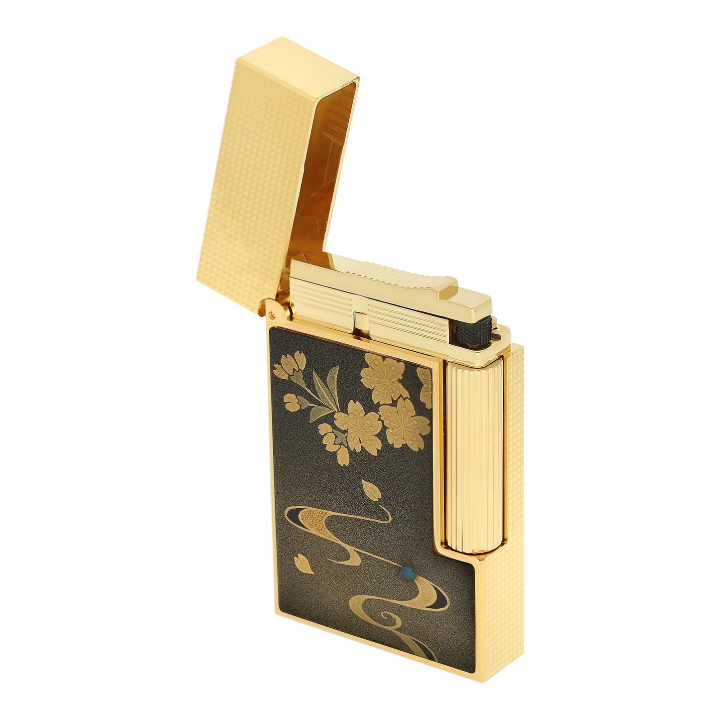 S.T. Dupont Ligne 2 - Lacquered Lighter Maki-E Brown Ryusui Shun — detail view
