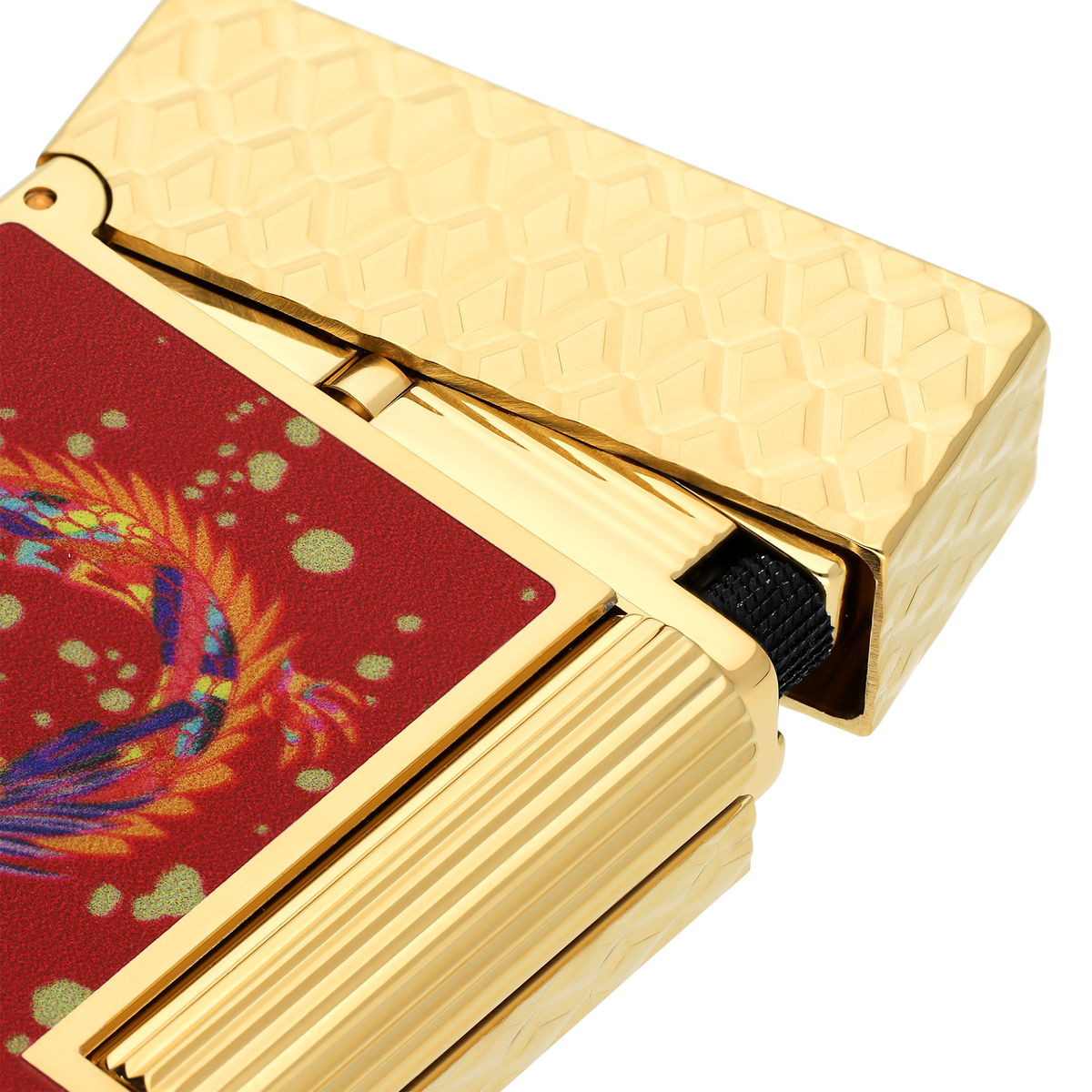 S.T. Dupont Lighter Dragon Burgundy Yellow Gold — alternate view