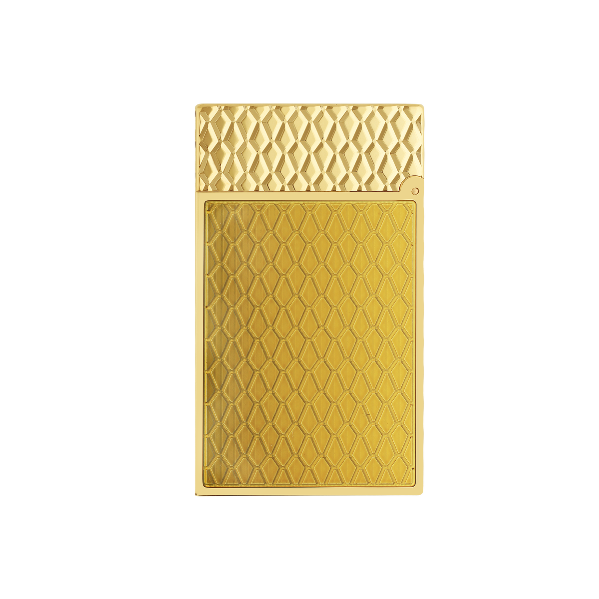 S.T. Dupont Lighter Guilloche Honey Yellow Gold — angle view