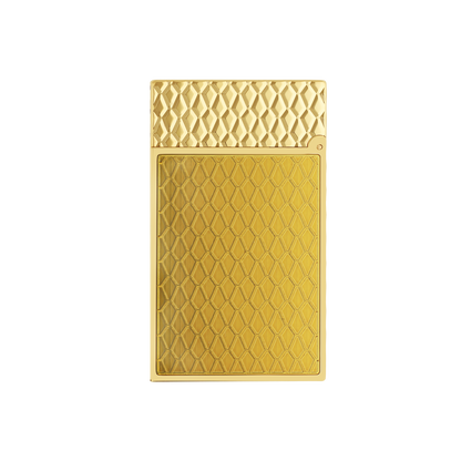 S.T. Dupont Lighter Guilloche Honey Yellow Gold — angle view